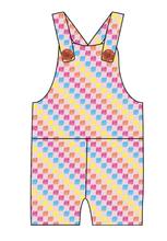 Load image into Gallery viewer, Cupcake Scribble Checks Overalls and Shortalls