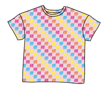 Load image into Gallery viewer, Cupcake Scribble Checks Oversized Tee