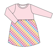 Load image into Gallery viewer, Cupcake Scribble Checks Play Dress