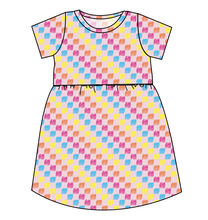 Load image into Gallery viewer, Cupcake Scribble Checks Play Dress