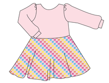 Load image into Gallery viewer, Cupcake Scribble Checks Prairie Dress