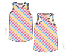Load image into Gallery viewer, Cupcake Scribble Checks Summer Tank
