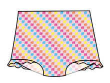 Load image into Gallery viewer, Cupcake Scribble Checks Swim Ladies' High Waisted Bikini Bottoms