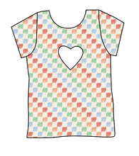 Load image into Gallery viewer, Rad Scribble Checks Cambria Heart Back Tee