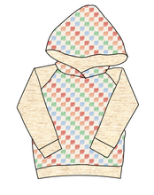Load image into Gallery viewer, Rad Scribble Checks Classic Hoodie (or Crewneck)