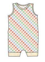 Load image into Gallery viewer, Rad Scribble Checks Emmett Pants And Shorts T-Shirt Romper