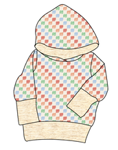 Load image into Gallery viewer, Rad Scribble Checks Grow With Me Hoodie (or Crewneck)