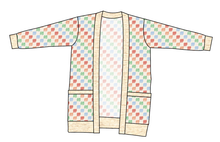 Load image into Gallery viewer, Rad Scribble Checks Ladies' Grandpa Cardigan