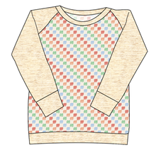 Load image into Gallery viewer, Rad Scribble Checks Ladies' Classic Crewneck