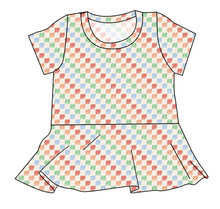 Load image into Gallery viewer, Rad Scribble Checks Ladies' Peplum Top