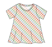 Load image into Gallery viewer, Rad Scribble Checks Ladies' Swing Tee