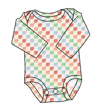 Load image into Gallery viewer, Rad Scribble Checks Lap Neck Bodysuit