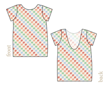 Load image into Gallery viewer, Rad Scribble Checks Low Back Ballerina Tee