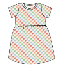 Load image into Gallery viewer, Rad Scribble Checks Play Dress