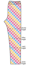 Load image into Gallery viewer, Cupcake Scribble Checks Basic Leggings