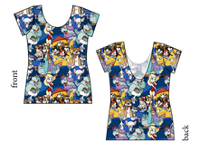 Load image into Gallery viewer, Cartoon Crew Ladies' Low Back Ballerina Tee