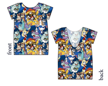 Load image into Gallery viewer, Cartoon Crew Low Back Ballerina Tee
