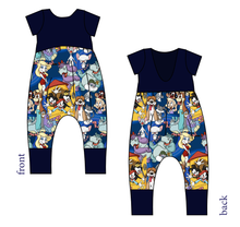 Load image into Gallery viewer, Cartoon Crew Low Back Romper and Bubble Romper