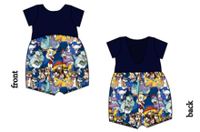 Load image into Gallery viewer, Cartoon Crew Low Back Romper and Bubble Romper