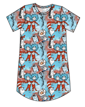 Load image into Gallery viewer, Mischief In A Hat Ladies' T-Shirt Dress