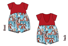 Load image into Gallery viewer, Mischief In A Hat Low Back Romper and Bubble Romper