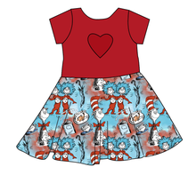 Load image into Gallery viewer, Mischief In A Hat Molly Heart Back Twirly Dress
