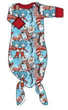 Load image into Gallery viewer, Mischief In A Hat Newborn Knotted Gown