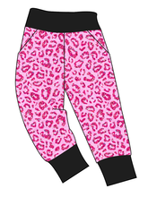 Load image into Gallery viewer, Pink Glitter Leopard Basic Joggers And Jogger Shorts