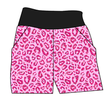 Load image into Gallery viewer, Pink Glitter Leopard Basic Joggers And Jogger Shorts