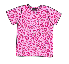 Load image into Gallery viewer, Pink Glitter Leopard Basic Tee and Tank
