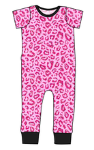 Load image into Gallery viewer, Pink Glitter Leopard Emmett Pants And Shorts T-Shirt Romper