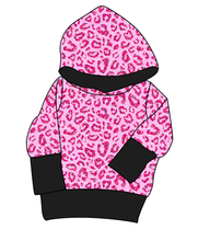 Load image into Gallery viewer, Pink Glitter Leopard Grow With Me Hoodie (or Crewneck)