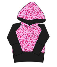 Load image into Gallery viewer, Pink Glitter Leopard Grow With Me Hoodie (or Crewneck)