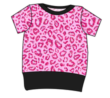 Load image into Gallery viewer, Pink Glitter Leopard Grow With Me Tee