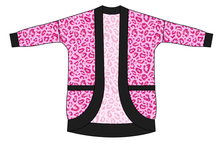 Load image into Gallery viewer, Pink Glitter Leopard Kids Cocoon Cardigan