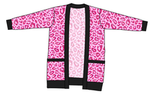 Load image into Gallery viewer, Pink Glitter Leopard Kids Grandpa Cardigan