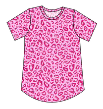 Load image into Gallery viewer, Pink Glitter Leopard Ladies' Relaxed Tee
