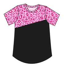 Load image into Gallery viewer, Pink Glitter Leopard Ladies' Relaxed Tee