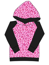 Load image into Gallery viewer, Pink Glitter Leopard Ladies Hoodie