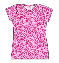 Load image into Gallery viewer, Pink Glitter Leopard Ladies' Basic Tee