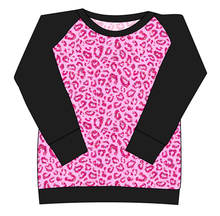 Load image into Gallery viewer, Pink Glitter Leopard Ladies' Classic Crewneck