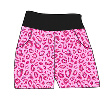 Load image into Gallery viewer, Pink Glitter Leopard Ladies' Joggers and Jogger Shorts