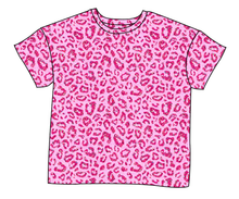 Load image into Gallery viewer, Pink Glitter Leopard Ladies' Oversized Tee