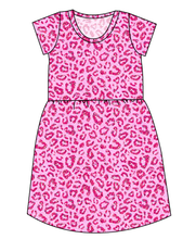 Load image into Gallery viewer, Pink Glitter Leopard Ladies' Play Dress