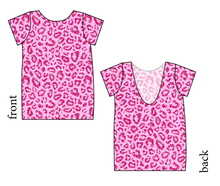 Load image into Gallery viewer, Pink Glitter Leopard Low Back Ballerina Tee