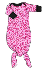 Load image into Gallery viewer, Pink Glitter Leopard Newborn Knotted Gown