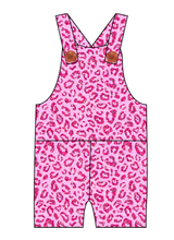 Load image into Gallery viewer, Pink Glitter Leopard Overalls and Shortalls