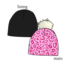 Load image into Gallery viewer, Pink Glitter Leopard Slouchy Beanie (Reversible!)