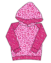 Load image into Gallery viewer, Pink Glitter Leopard Classic Hoodie (or Crewneck)