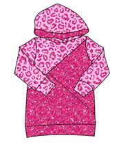 Load image into Gallery viewer, Pink Glitter Leopard Classic Hoodie (or Crewneck)